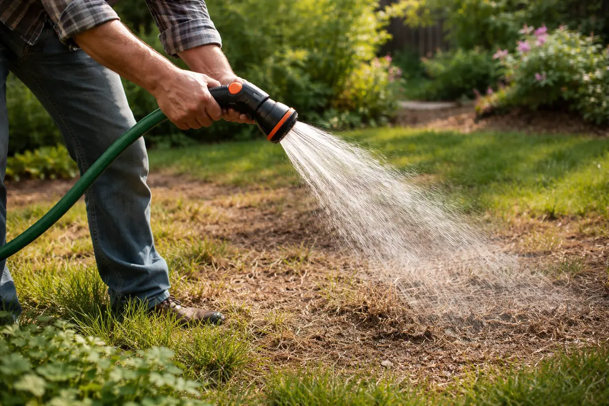 why are my lawn spots water lawn only when soil is dry