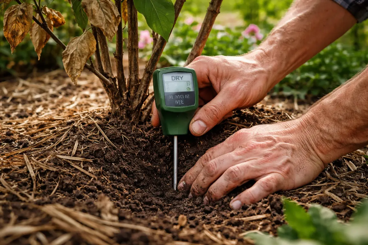 why are my lilac leaves turning test soil moisture around lilac roots