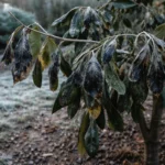 why are my olive tree leaves with cold-damaged leaves in the garden
