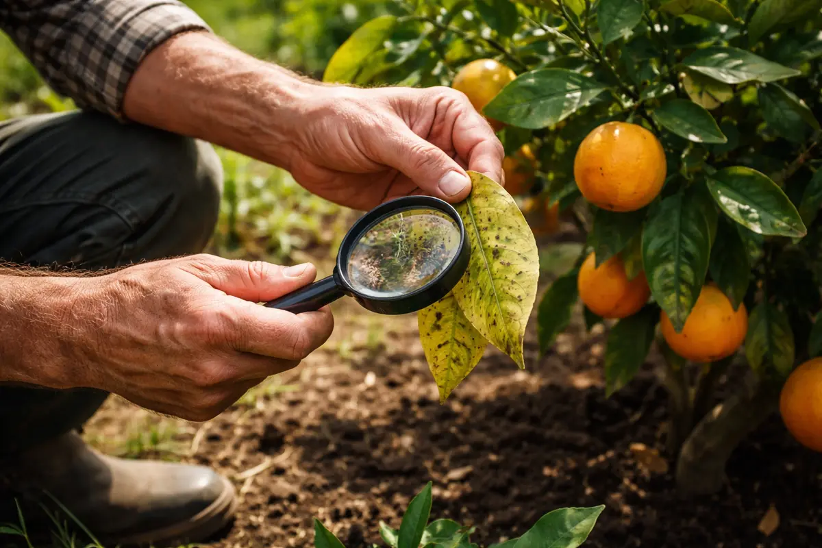 why are my orange tree leaves inspect for pests on orange trees