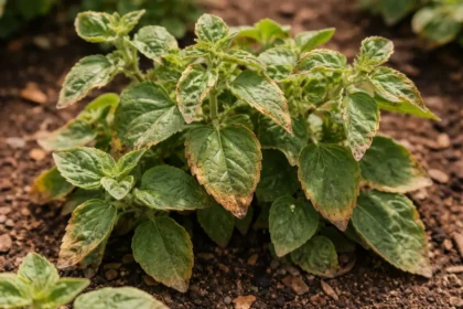 why are my oregano leaves with visible browning or spots on leaves
