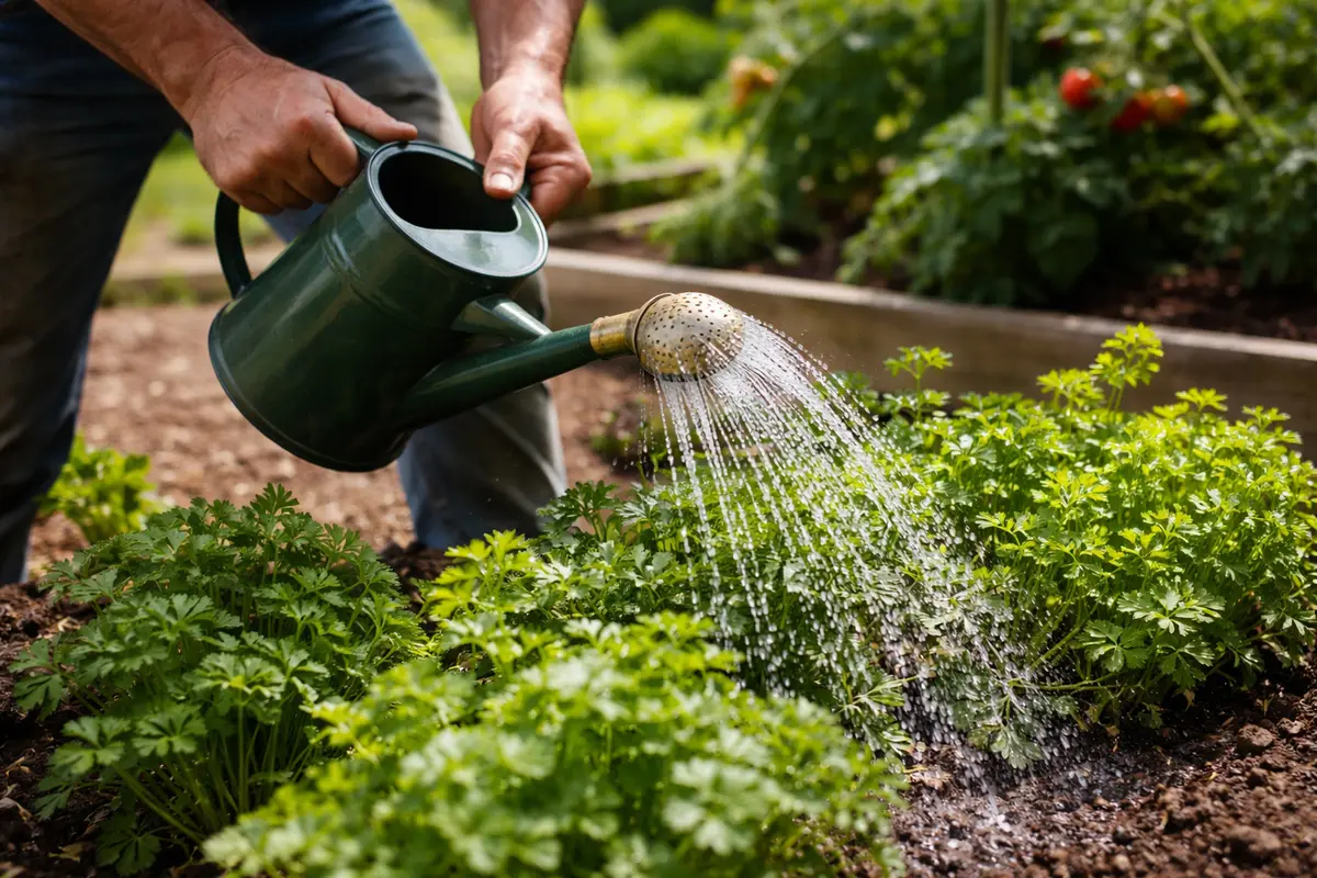 why are my parsley plants water parsley plants immediately to cool soil