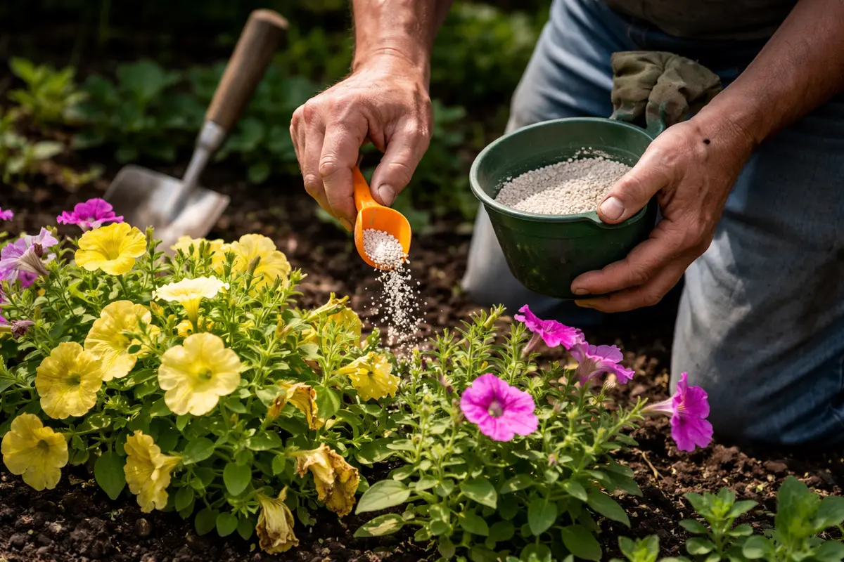 why are my petunias turning fertilize petunias to aid recovery from stress