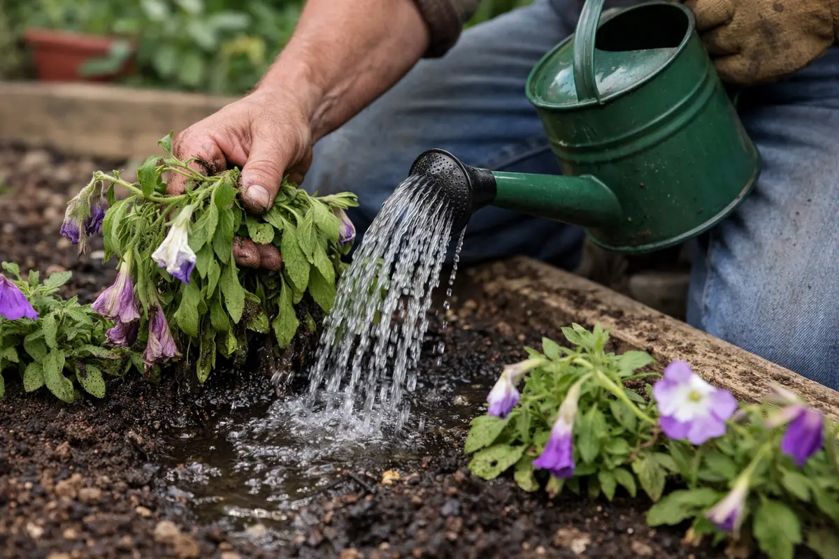 why are my petunias wilting after revive petunias with deep watering technique