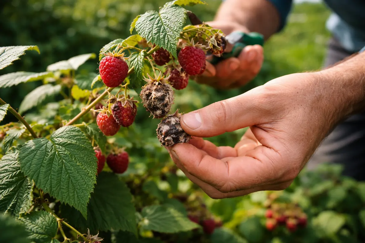 why are my raspberry fruits rotting during remove rotting raspberry fruits immediately