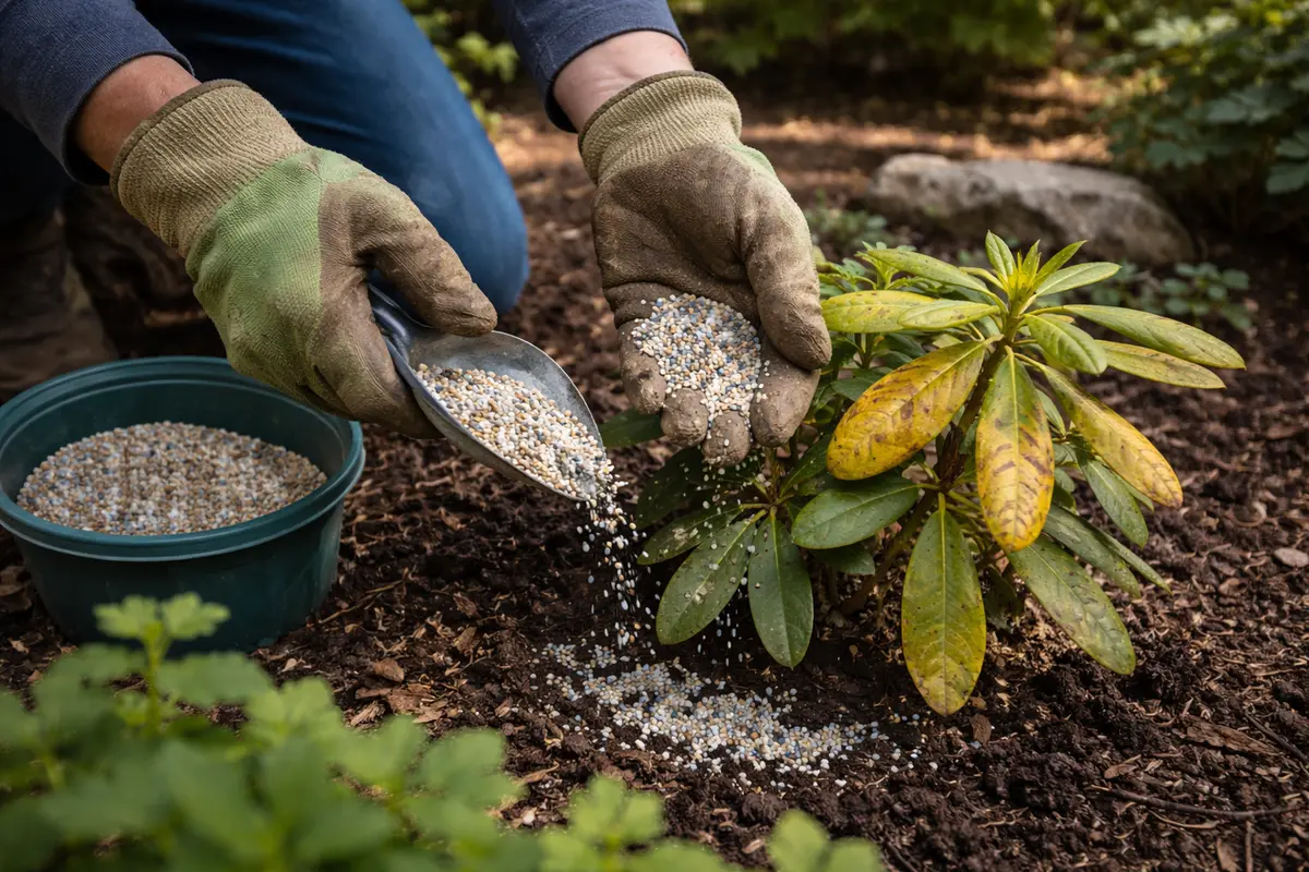 why are my rhododendron leaves turning yellow fertilize rhododendron to stimulate recovery