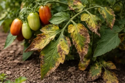 why are my roma tomatoes with visible browning or spots on leaves