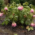 why are my rose bushes wilting wilting visibly in real garden soil