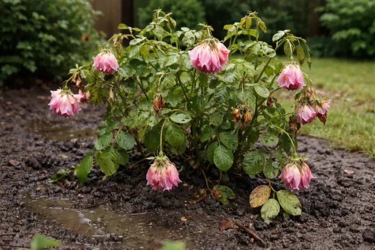 why are my rose bushes wilting wilting visibly in real garden soil