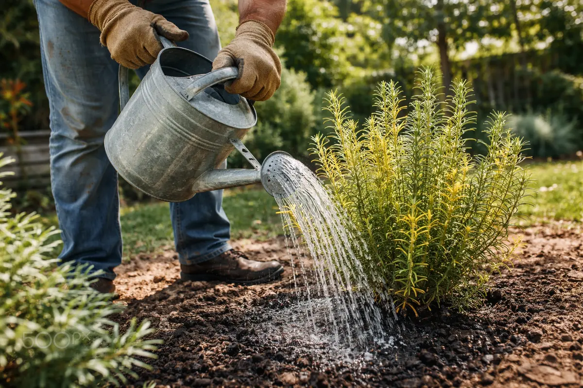 why are my rosemary leaves turning water deeply to prevent summer stress