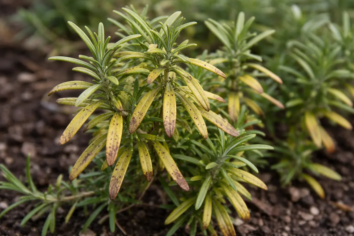 why are my rosemary leaves with visible browning or spots on leaves
