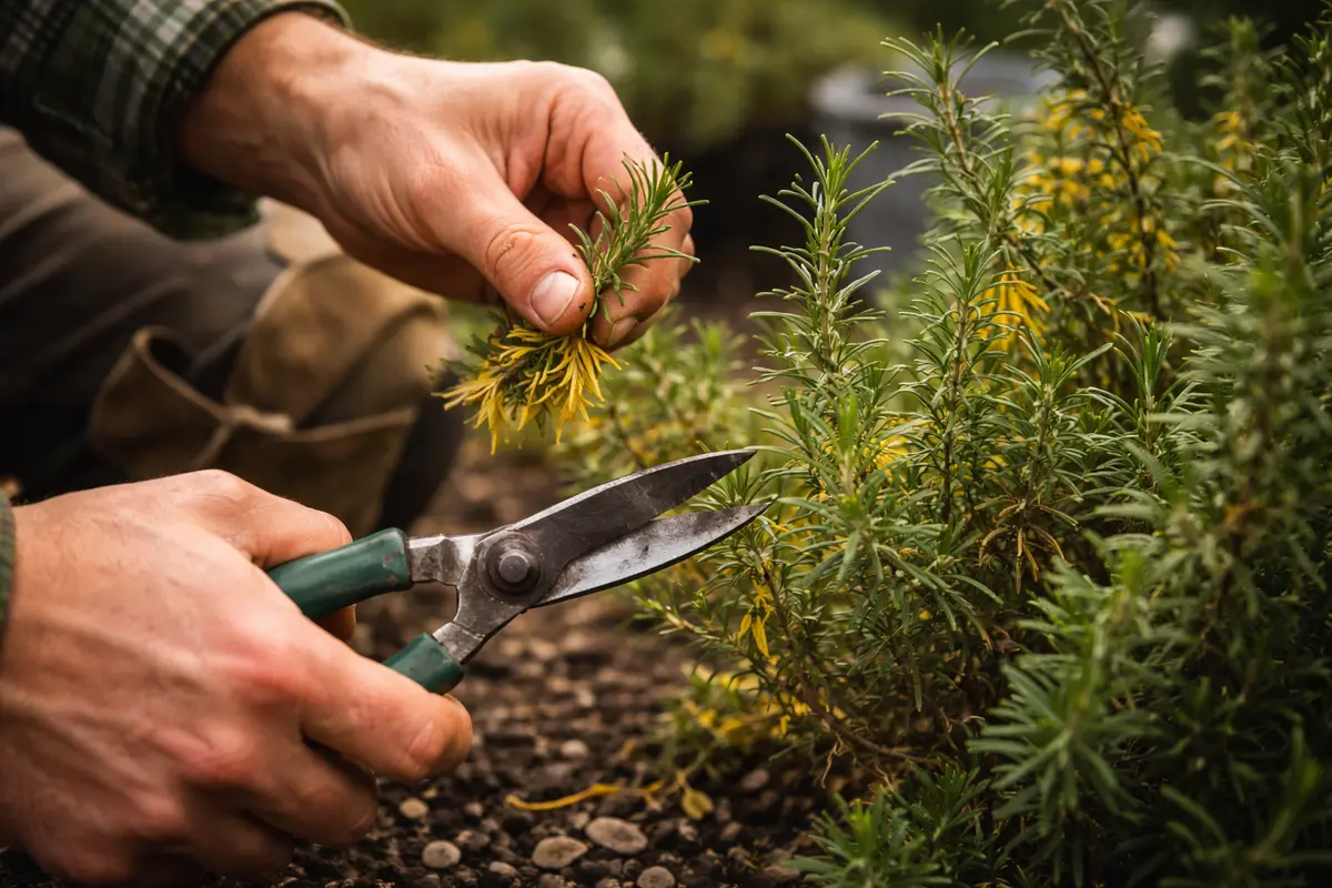 why are my rosemary leaves turning yellow trim yellowing rosemary leaves promptly