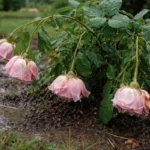 why are my roses drooping after wilting visibly in real garden soil