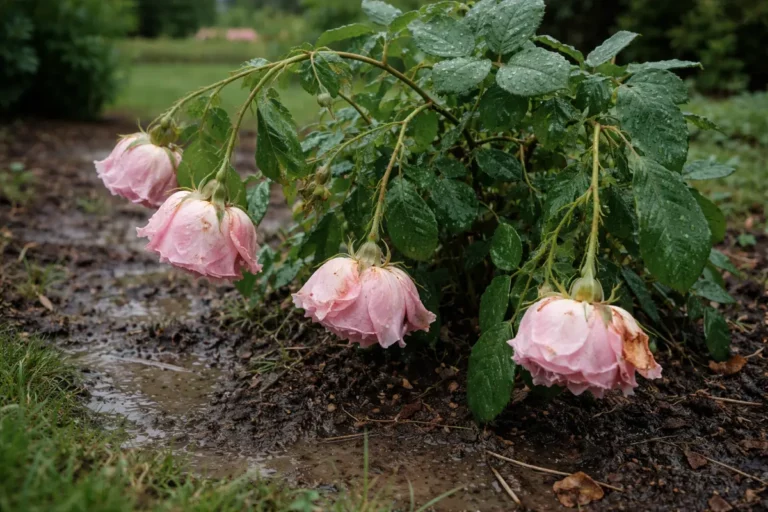 why are my roses drooping after wilting visibly in real garden soil