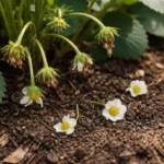 why are my strawberry plants not with dropped blossoms around the stems