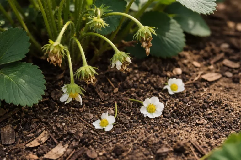 why are my strawberry plants not with dropped blossoms around the stems