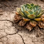 why are my succulents turning with cracked dry soil around the plant