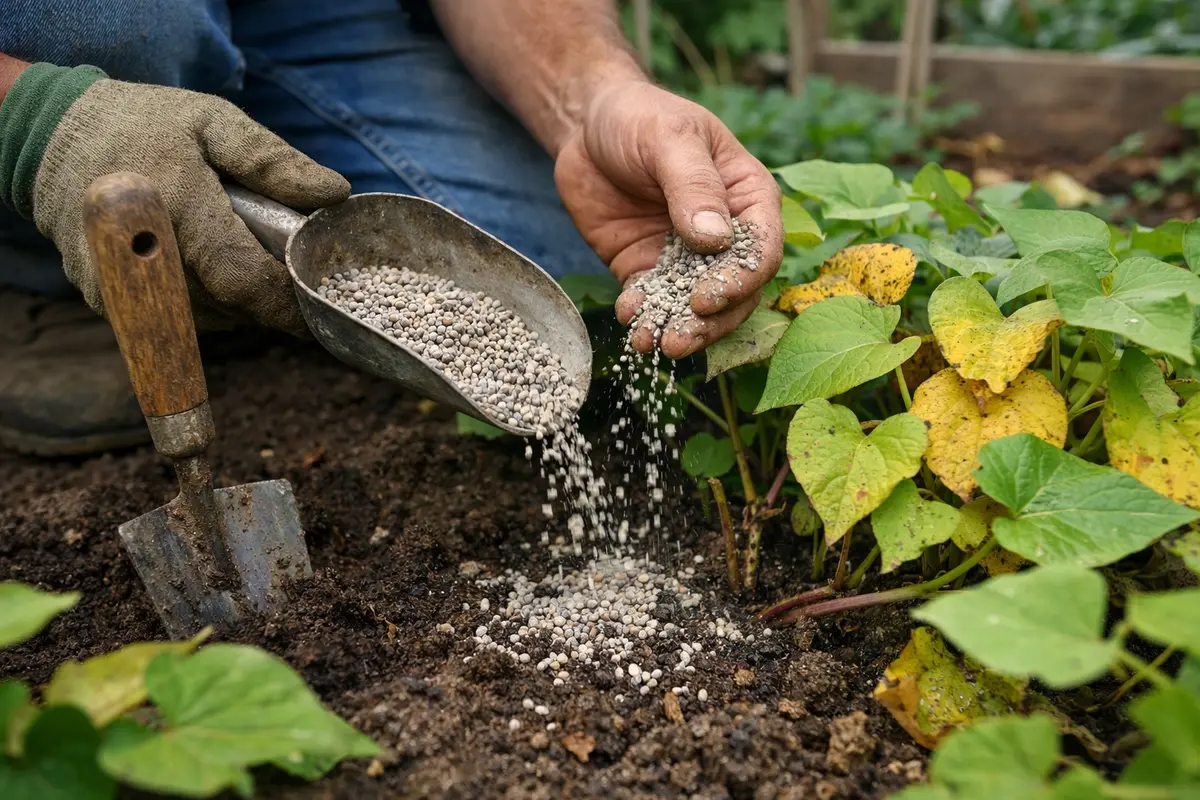 why are my sweet potato leaves fertilize sweet potatoes for nutrient recovery