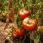 why are my tomatoes turning with scorched leaf edges in harsh sun