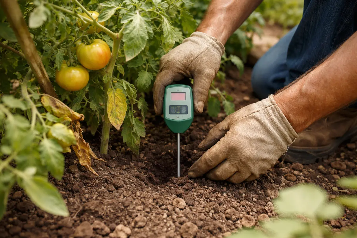 why are my tomatoes turning yellow test soil moisture to confirm drought
