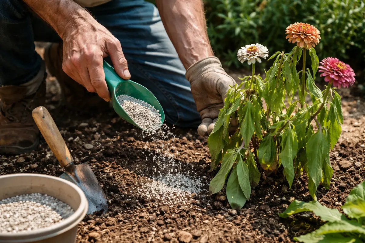 why are my zinnias drooping during a apply fertilizer for immediate recovery