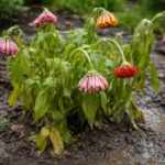 why are my zinnias wilting after wilting visibly in real garden soil