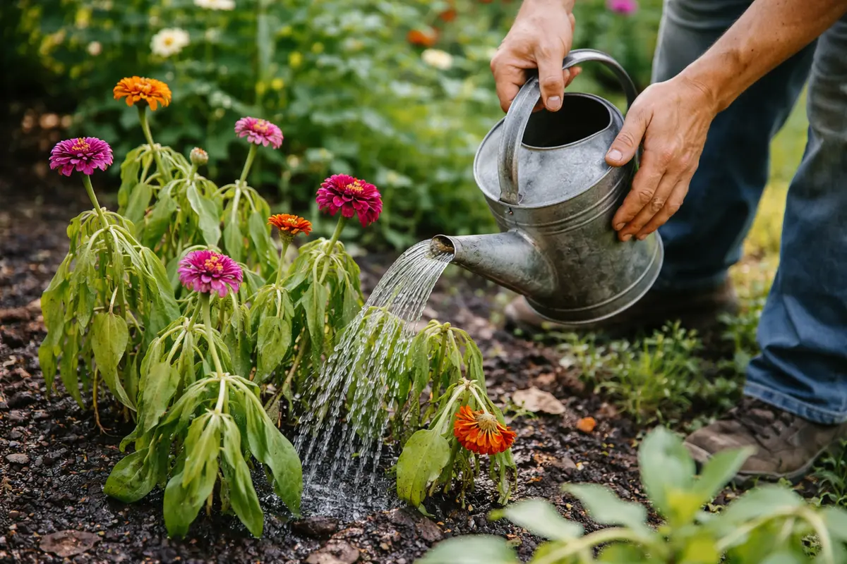 why are my zinnias wilting after water zinnias sparingly to aid recovery