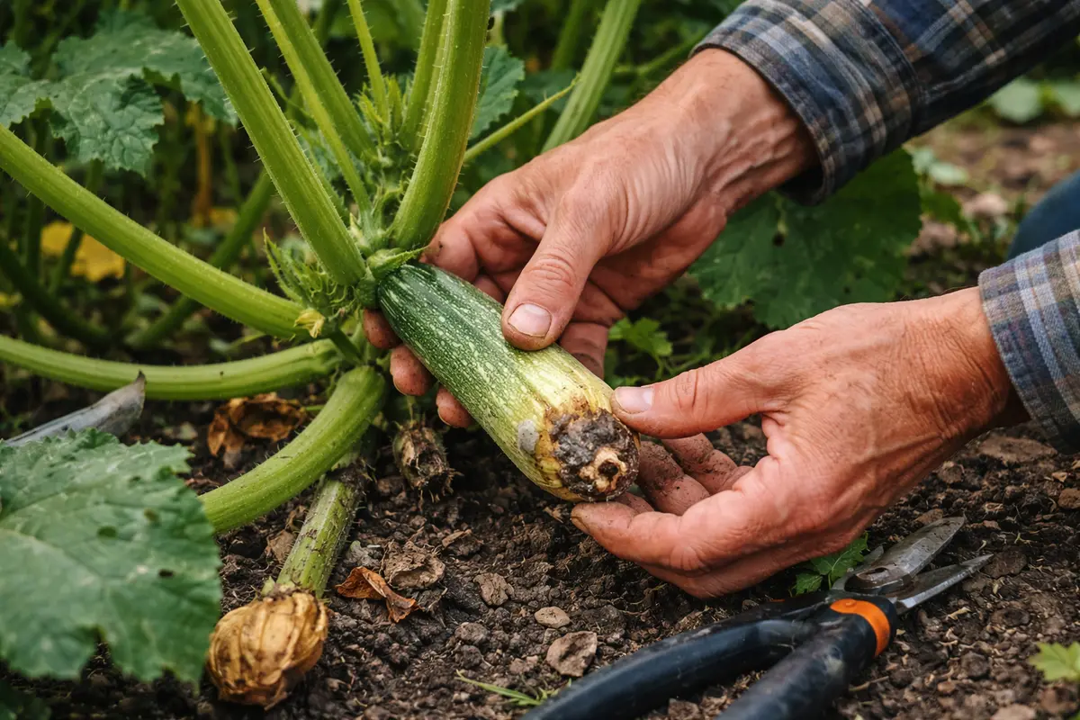 why are my zucchini plants rotting at inspect zucchini for softened bases