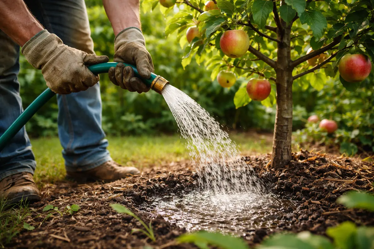 why do my apple trees develop water deeply to avoid heat damage