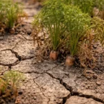 why do my carrots have with cracked dry soil around the plant