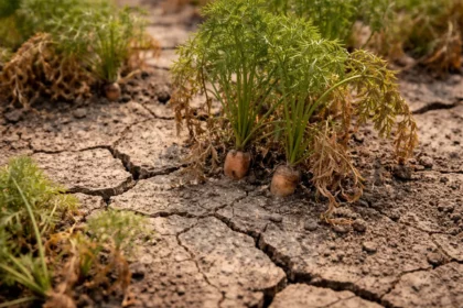 why do my carrots have with cracked dry soil around the plant