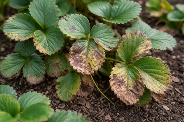 why do my strawberries have with visible browning or spots on leaves