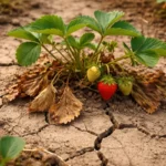 why do my strawberries keep with cracked dry soil around the plant