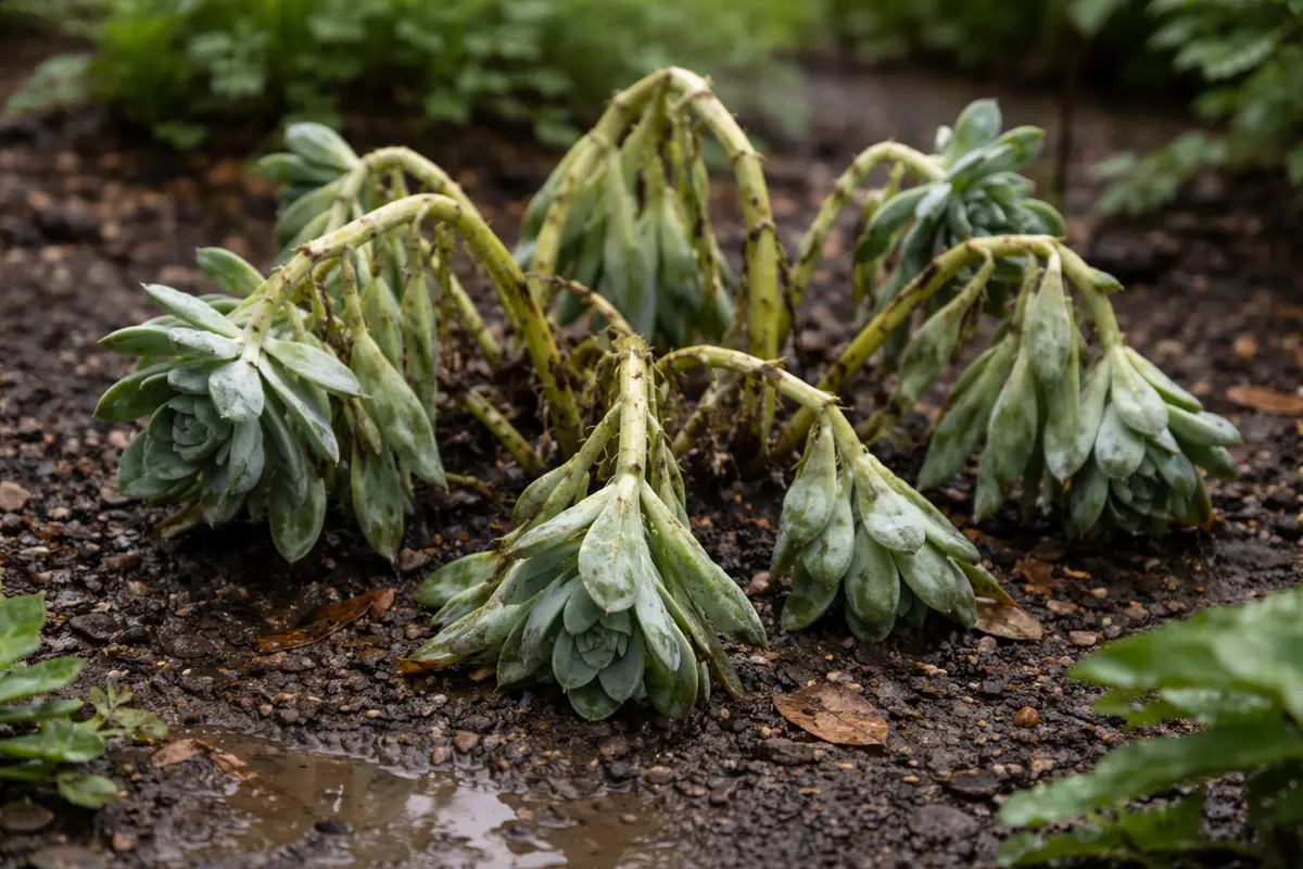 why do my succulents droop after wilting visibly in real garden soil
