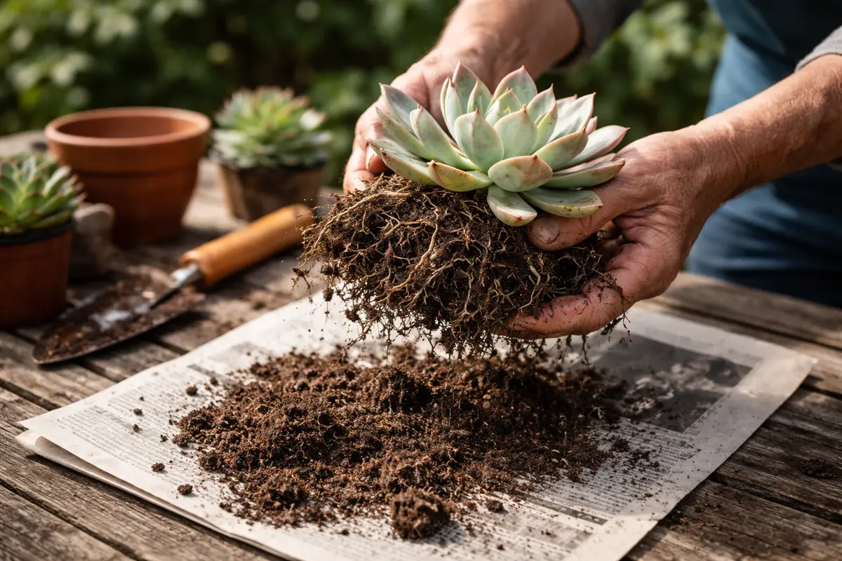 why do my succulents droop gently dry out roots to aid recovery