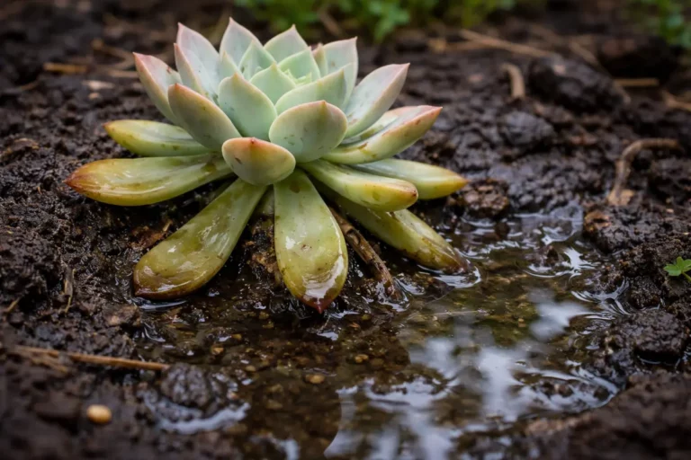 why do my succulents look wilted with wet soil around the base