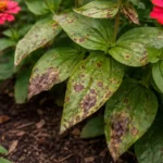 why do my zinnias have with visible browning or spots on leaves