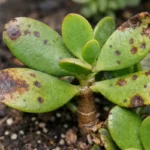 why does my jade plant with visible browning or spots on leaves