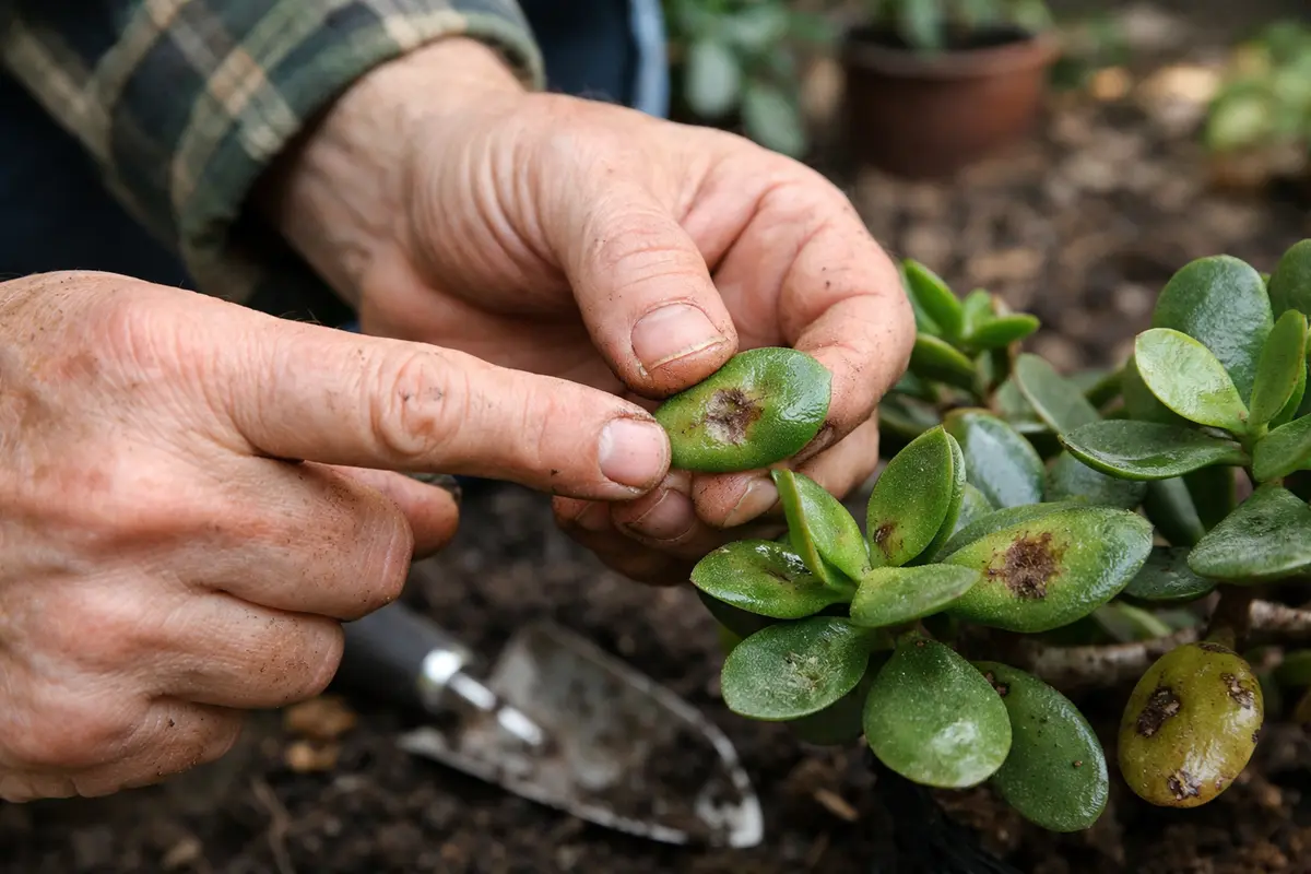 why does my jade plant have inspect jade leaves for brown spots