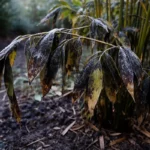 why is my bamboo turning yellow with cold-damaged leaves in the garden