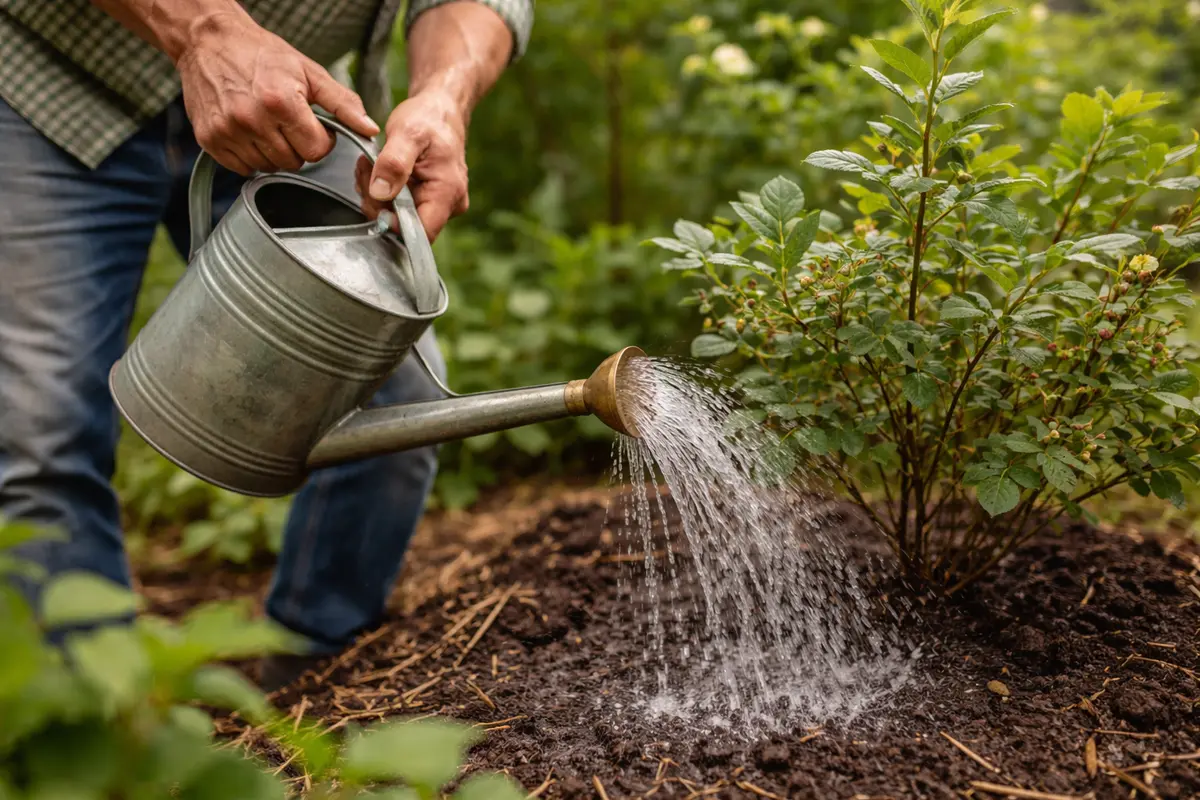 why is my blueberry bush not water thoroughly to aid blueberry recovery