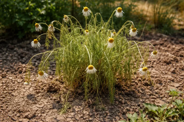 why is my chamomile drooping during wilting visibly in real garden soil