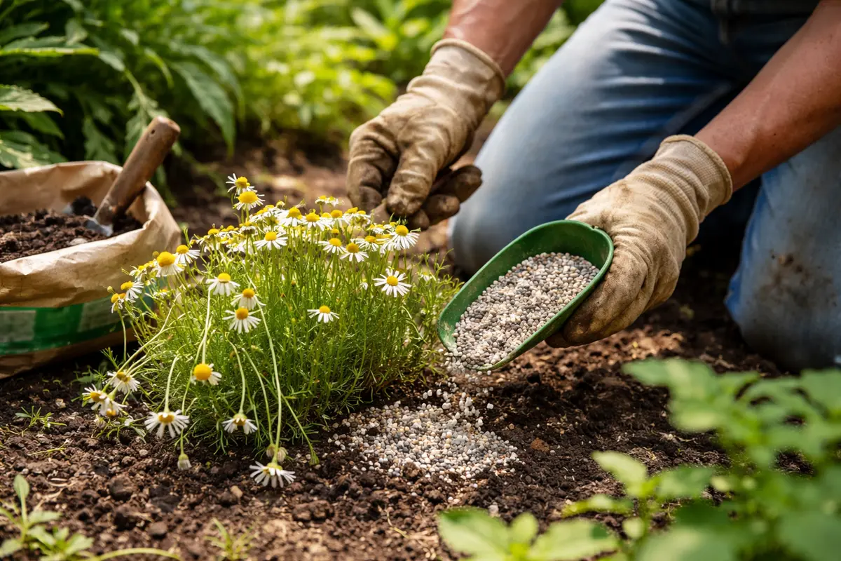 why is my chamomile drooping during feed with balanced fertilizer for recovery