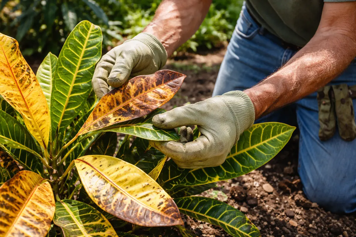 why is my croton turning brown check croton leaves for immediate browning