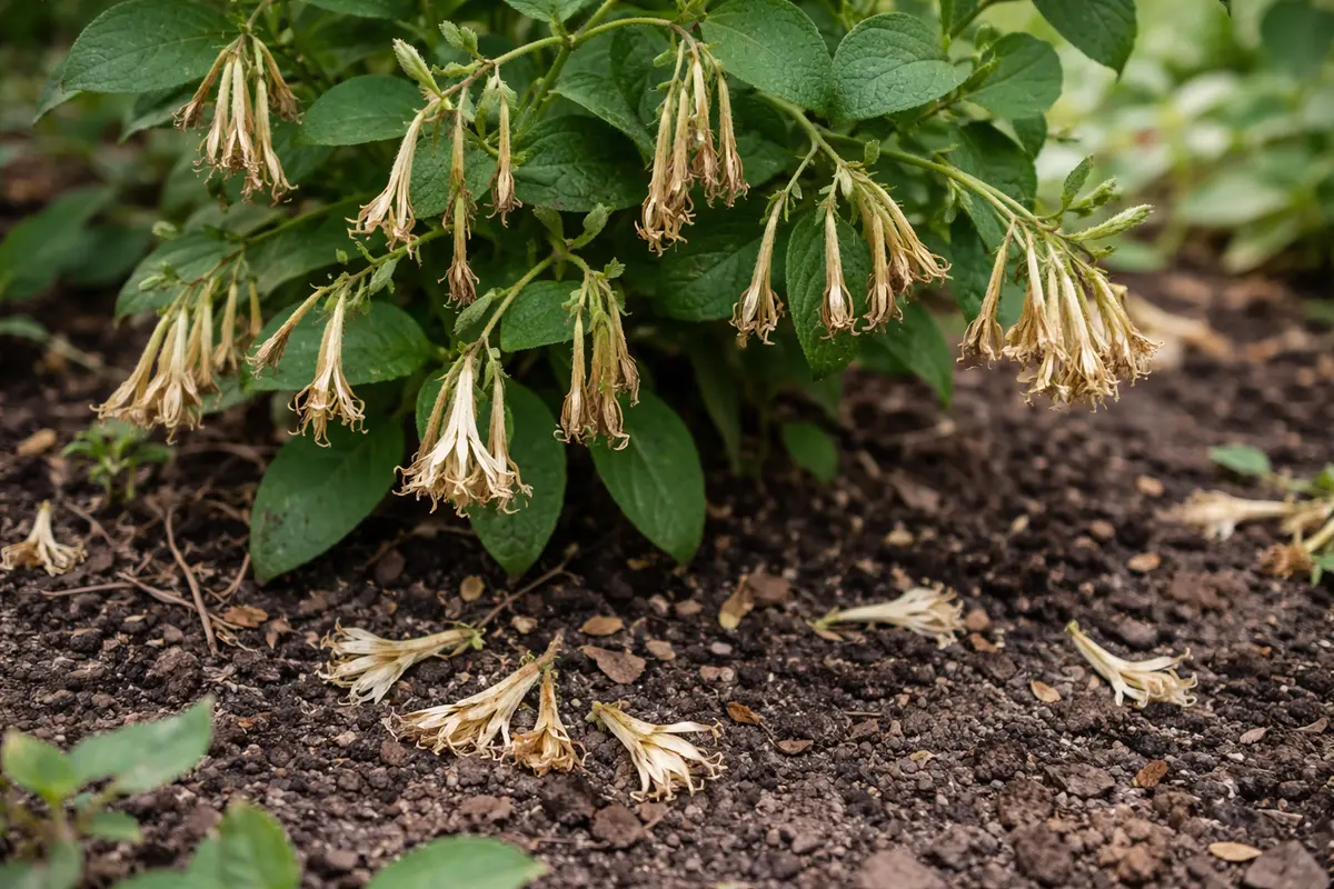 why is my honeysuckle not flowering with dropped blossoms around the stems