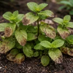 why is my mint turning with visible browning or spots on leaves