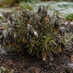 why is my rosemary turning brown with cold-damaged leaves in the garden