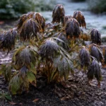 why is my tree peony not with cold-damaged leaves in the garden