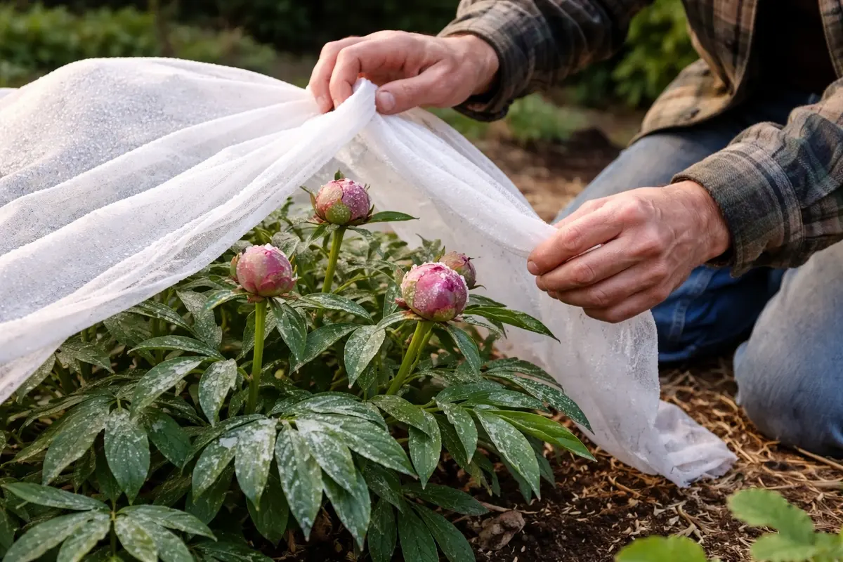 why is my tree peony not protect peony buds from future frost