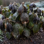 why is my viburnum wilting after with cold-damaged leaves in the garden